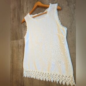 Valentina Naldi Linen Lace Trim Sleeveless Blouse